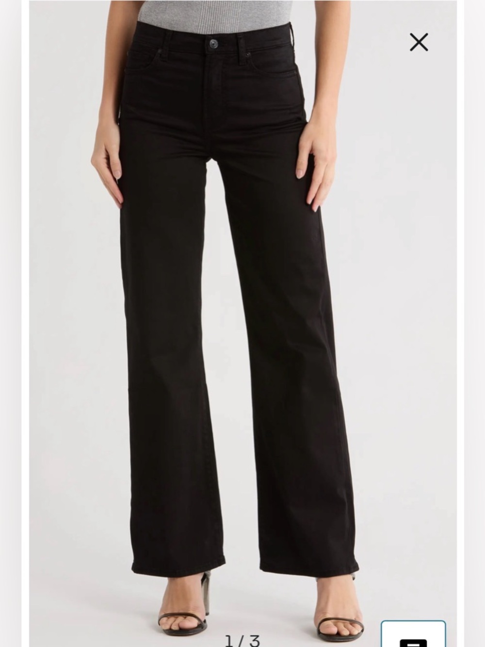 NWT-7 For All Mankind Alexa High Waist Straight Leg Sateen Pants, Black, Size 30